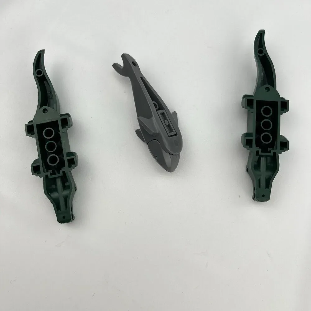 LEGO LOT Of (3) Lego Animals Dark Green Alligator (2) Crocodile And Shark (T1)